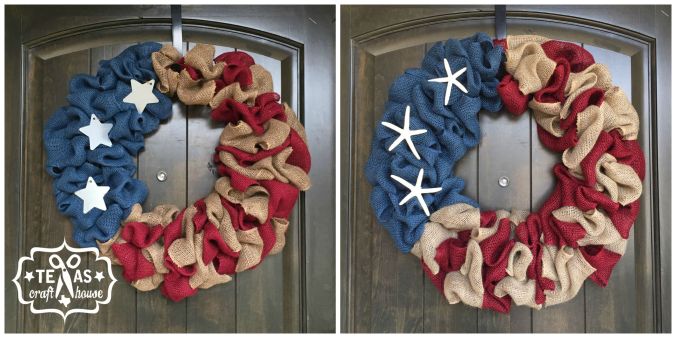 DIY Burlap Americana Wreath – Texas Craft House